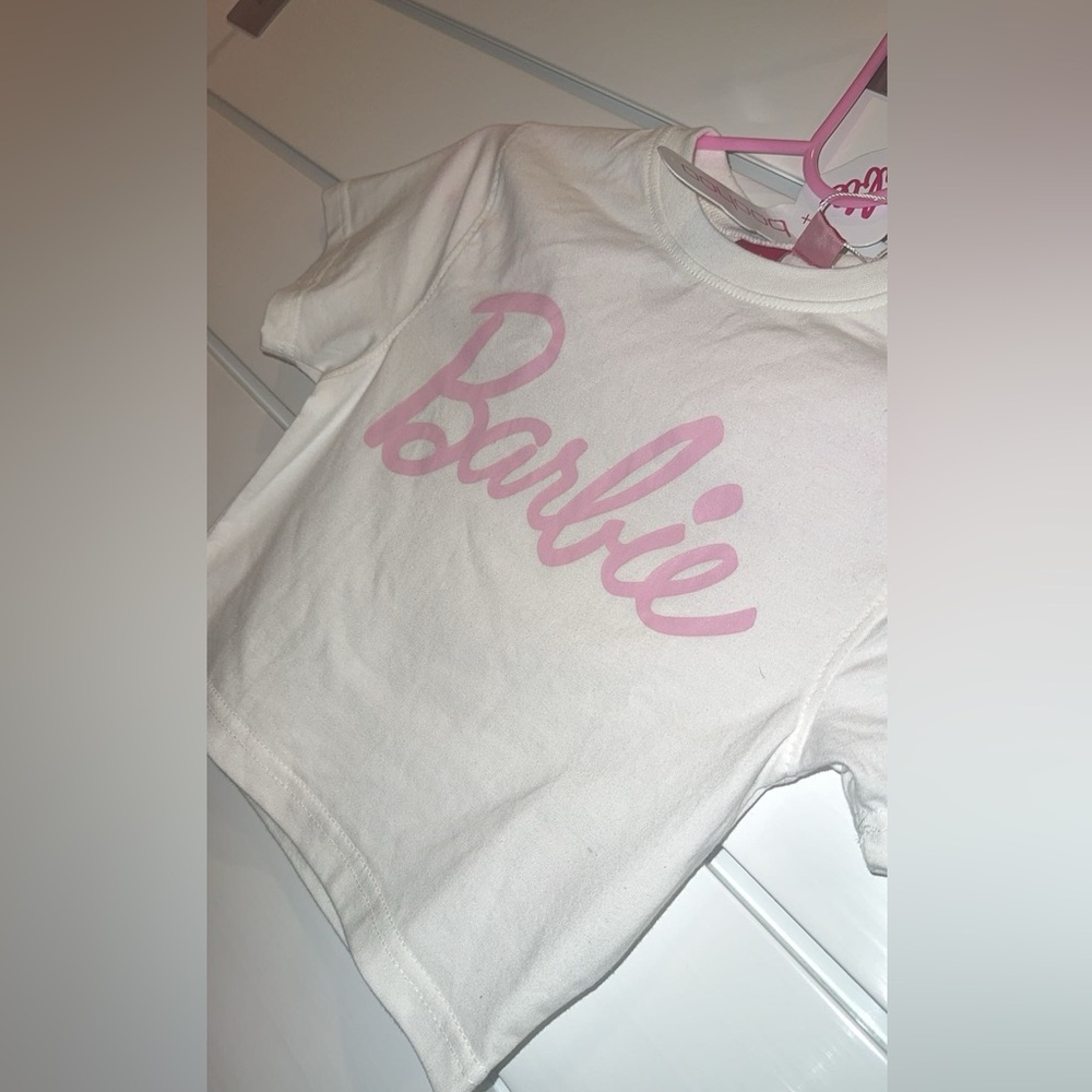 BARBIE MOVIE COLLAB LOGO crop top size 2 NEW with tags never worn sold out!!